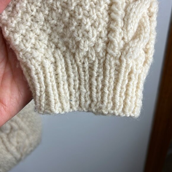 Yarn Point Crafts Canadian-Made Wool Fisherman's Cardigan Sweater - Picture 5 of 9